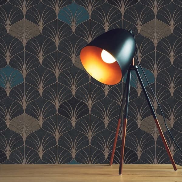 Grafiskt Tapet Roberto M1-No.458 Guld Svart Retro Vintage