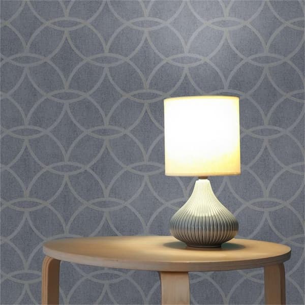 grafisk tapet Tino M1-No.487 non-woven tapet blågrå geometriska cirklar retro