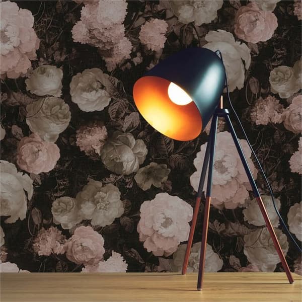 Tapet Rosor M1-No.497 Röd Ros Tapet med blommor Vintage
