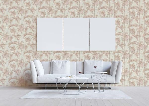Tapet Camilla M1-No.1577 Non-vävd tapet Rosa Beige Palmträd