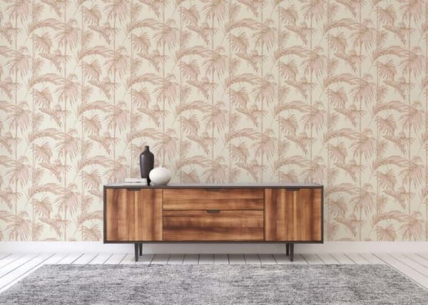 Tapet Camilla M1-No.1577 Non-vävd tapet Rosa Beige Palmträd