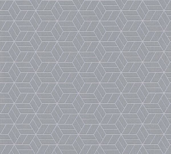 Grafiskt Tapet M1-No.1582 Non-Woven Tapet Grå Silver Geometrisk