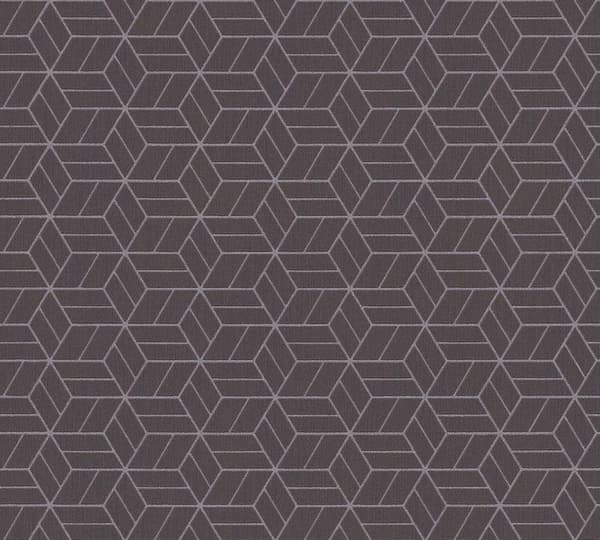 Grafiskt Tapet M1-No.1579 Non-woven Tapet Svart Silver Geometrisk