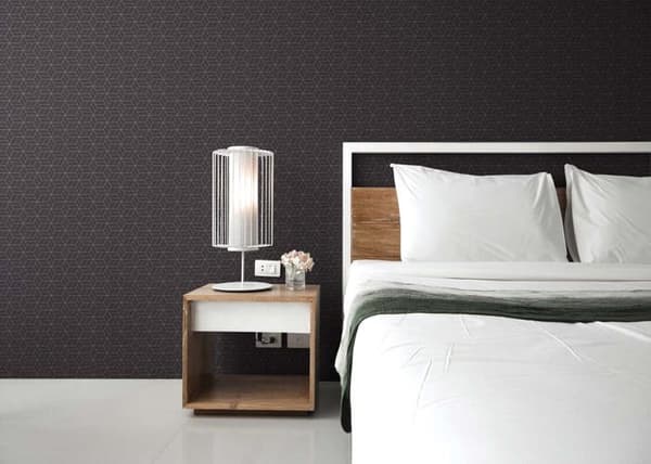Grafiskt Tapet M1-No.1579 Non-woven Tapet Svart Silver Geometrisk