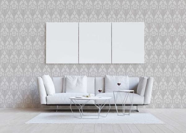 Barocktapet Alessia M1-No.3344 Non-woven tapet Grå Vit Barock