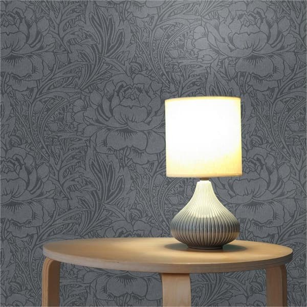 Papier M1-No.3349 Anthracite Grå Blommor Natur Vintage