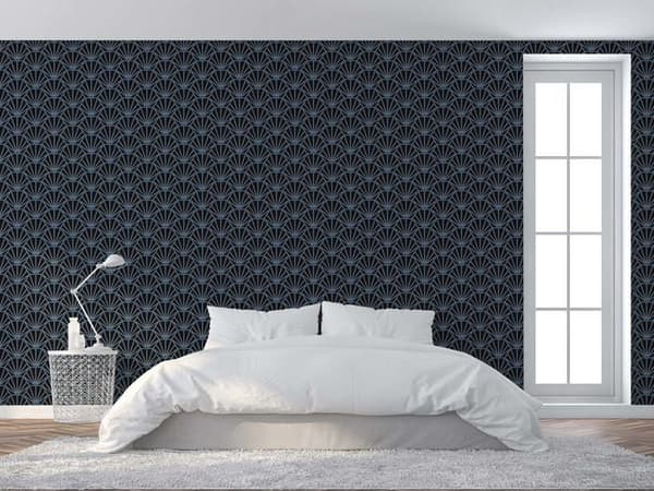 Grafiskt Tapet Carlo M1-No.462 Svart Blå Geometrisk Tapet