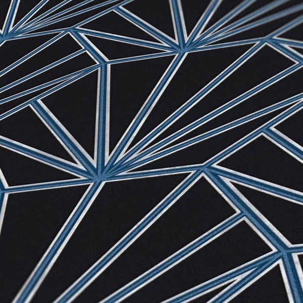 Grafiskt Tapet Carlo M1-No.462 Svart Blå Geometrisk Tapet