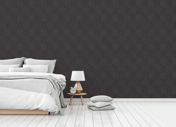 Grafiskt Tapet M1-No.1587 Ogenomskinlig Tapet Svart Silver Geometrisk