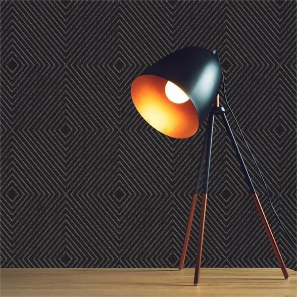 Grafiskt Tapet M1-No.1587 Ogenomskinlig Tapet Svart Silver Geometrisk