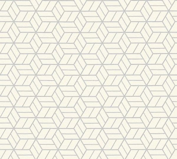 Grafisk Tapet M1-No.1581 Non-woven Tapet Silver Grå Geometrisk