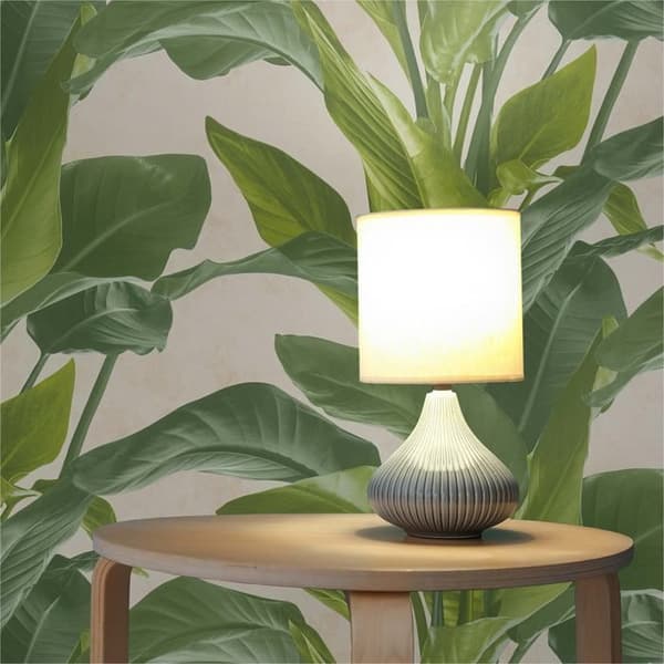 Blomtapet Lenni M1-No.1598 | Non-woven tapet | Grön | Grädde | Naturen | Palmer
