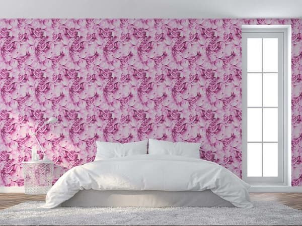 M1-No.1638 Non-vävt tapet Rosa Blommor Florala Rosor