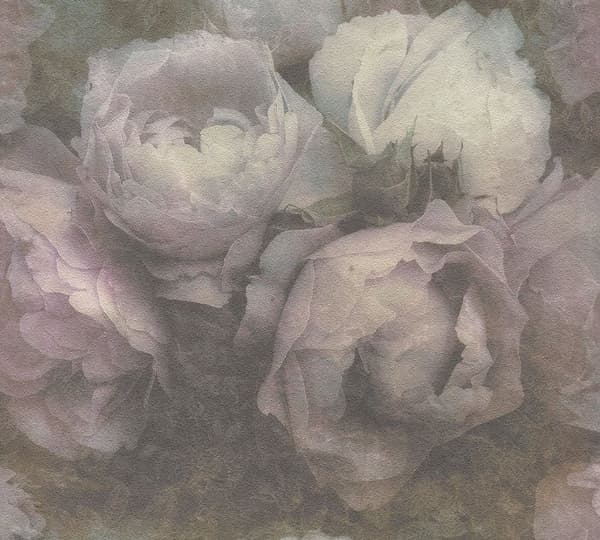 Papier Peint Fleurs M1-No.1651 Non-vävd tapet Lila Grön Floral Rosa