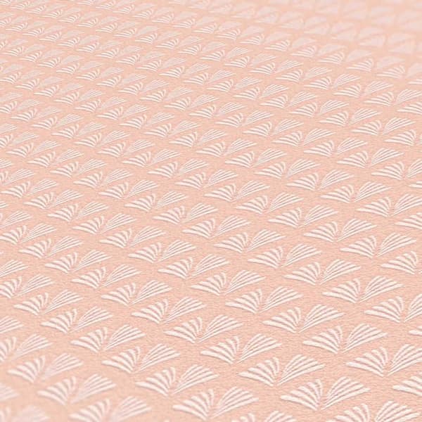 Art déco tapet M1-No.1687 Non-vävt tapet Rosa Vit Geometrisk