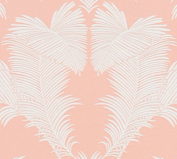 Tapet Aurora M1-No.1693 Non-woven tapet Rosa Vit Palmträd