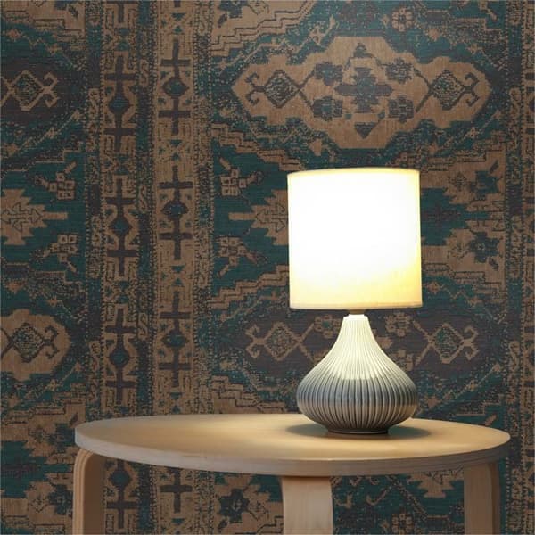Vintage Tapet M1-No.1607 Blå Brun Orientalisk Struktur