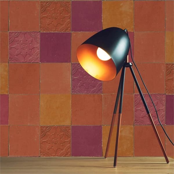 Tapet Kakel Mosaik Aaran M1-No.1663 Orange Röd Vintage Retro
