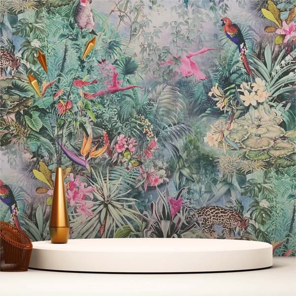 TADESSI tapet blommor Florentin M1-No.1704 non-woven tapet grön rosa floral naturlig vardagsrum sovrum kök