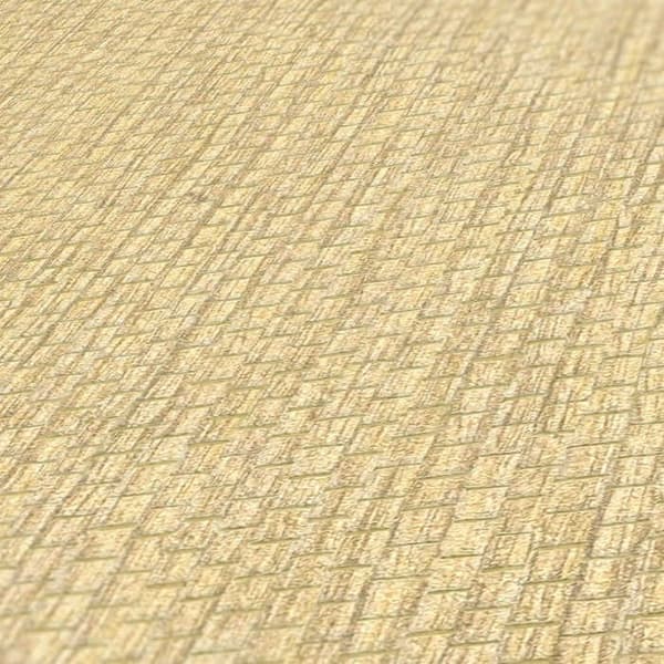 Enfärgat Tapet M1-No.1729 Non-woven Tapet Gul Vit Struktur Enfärgad