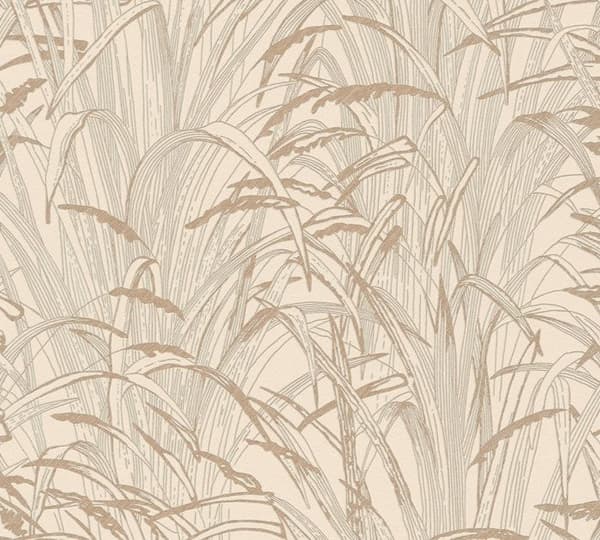Tapetblad Ginevra M1-No.1724 Metalliserad Beige Palmträd