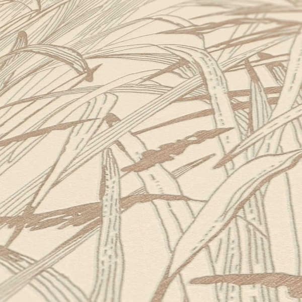 Tapetblad Ginevra M1-No.1724 Metalliserad Beige Palmträd