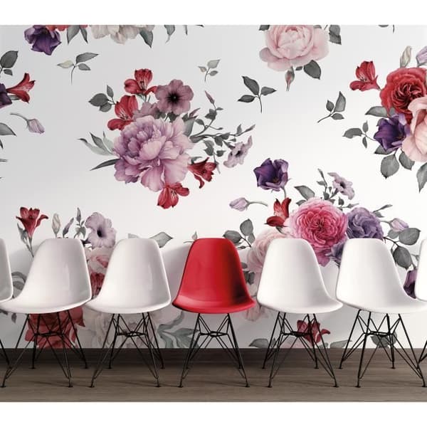 Fototapet Blommor M1-No.60410 - Tadessi - Digitaltryck - Rosa - Vit - Rosor