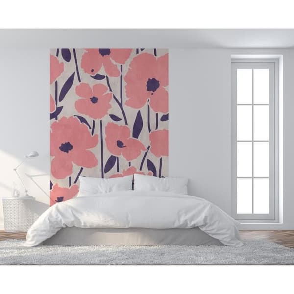 Papper med blommor M1-No.61317 digitaltryck rosa lila natur