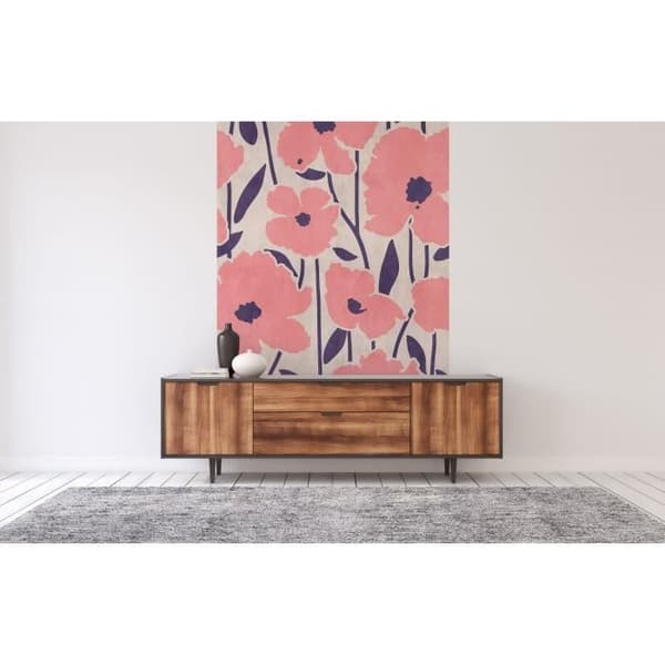 Papper med blommor M1-No.61317 digitaltryck rosa lila natur