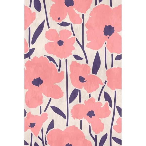 Papper med blommor M1-No.61317 digitaltryck rosa lila natur