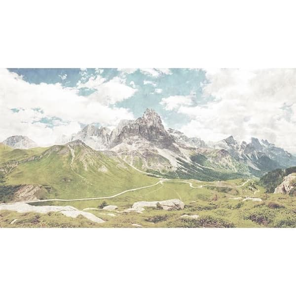 Mountain Photo Wallpaper M1-No.60791 - Tadessi - Digitaltryck - Grön - Vit - Landskap