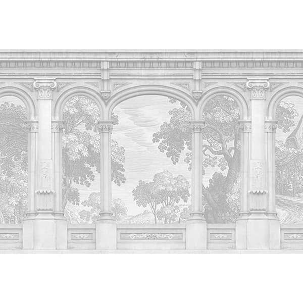 Panoramafototapet M1-No.61232 - Tadessi - Digitaltryck - Grå - Vit - Skog - Träd