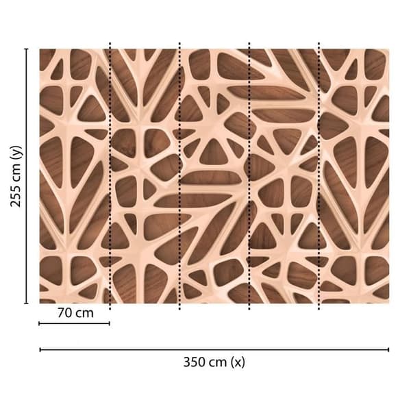 3D fototapet M1-No.60474 digitaltryck beige brun träutseende