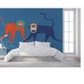 Miniatyrbild 2 av 2: Tapet djur M1-No.60887 digitaltryck blå orange apor