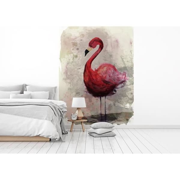 Fototapet Pink Flamingo M1-No.61083 - Tadessi - Digitaltryck - Röd - Beige - Fåglar - Djur
