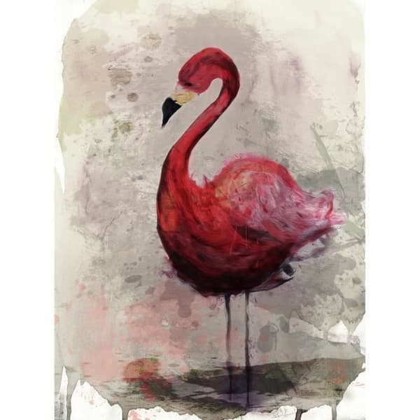 Fototapet Pink Flamingo M1-No.61083 - Tadessi - Digitaltryck - Röd - Beige - Fåglar - Djur