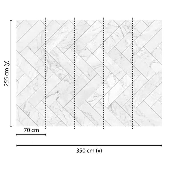 Marmor Fototapet M1-No.60454 - Tadessi - Digitaltryck - Grå - Vit - Stenimitation - Svart-Vit