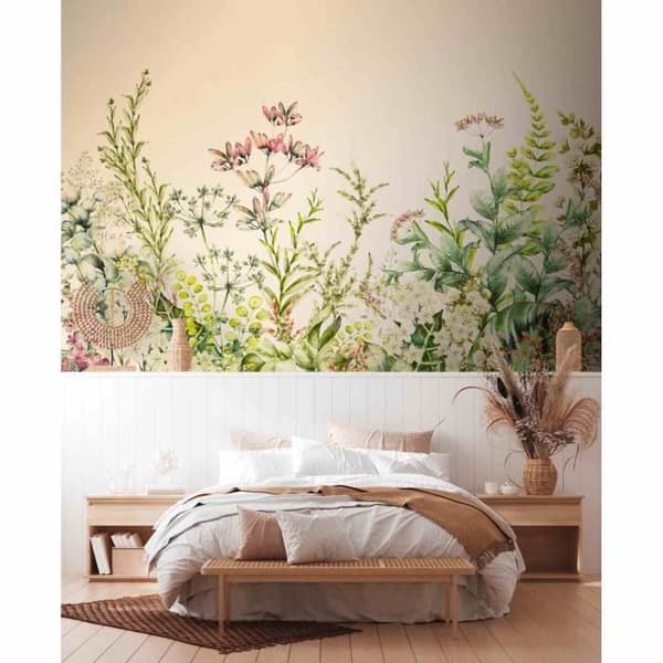 Jungle Photo Wallpaper M1-No.10301 - Tadessi - Digitaltryck - Beige - Grön - Blommor - Botanisk - Blad