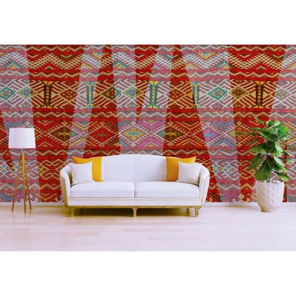 Oriental tapet M1-No.60050 Digital tryck Röd Grön