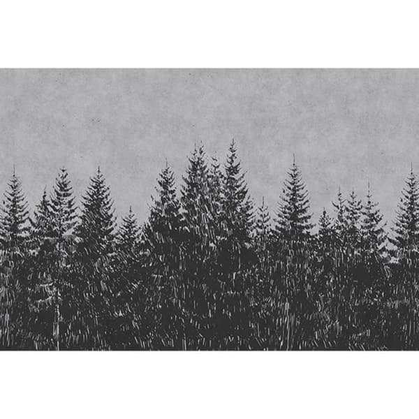 Skogsfototapet M1-No.60528 - Tadessi - Digitaltryck - Grå - Svart