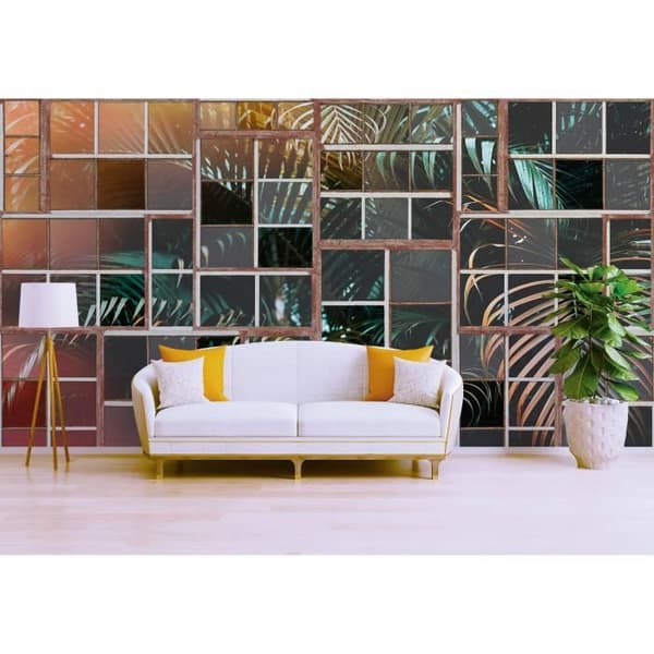 Fönsterfototapet M1-No.60254 - Tadessi - Digitaltryck - Brun - Vit - Natur - Bambu