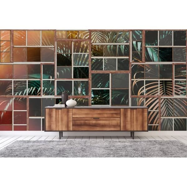 Fönsterfototapet M1-No.60254 - Tadessi - Digitaltryck - Brun - Vit - Natur - Bambu