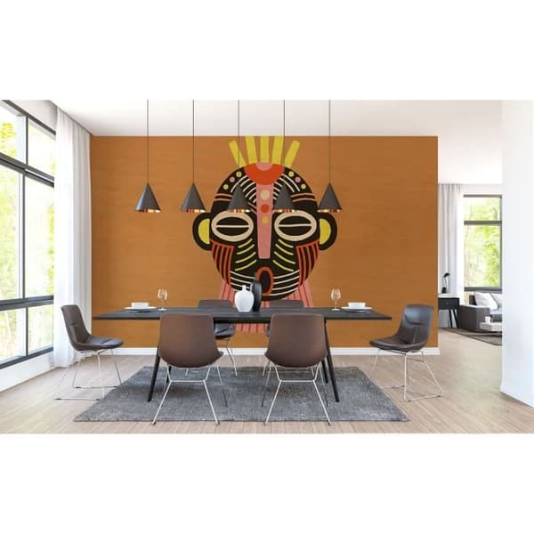 Grafiktapet M1-No.61166 Digitaltryck Orange Brun Orientalisk