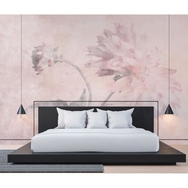 Fototapet Blommor M1-No.61278 - Tadessi - Digitaltryck - Rosa - Grå