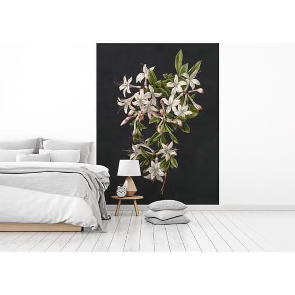 Tapet blommor M1-No.61229 Digitaltryck Grön Svart Blommig