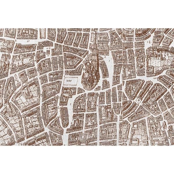 Papper tapet Stad M1-No.60011 digitaltryck brun vit sepia stadskarta