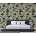 Miniatyrbild 3 av 3: Tapet blommor M1-No.60986 Digitaltryck Grön Beige Rosor