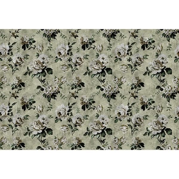 Tapet blommor M1-No.60986 Digitaltryck Grön Beige Rosor