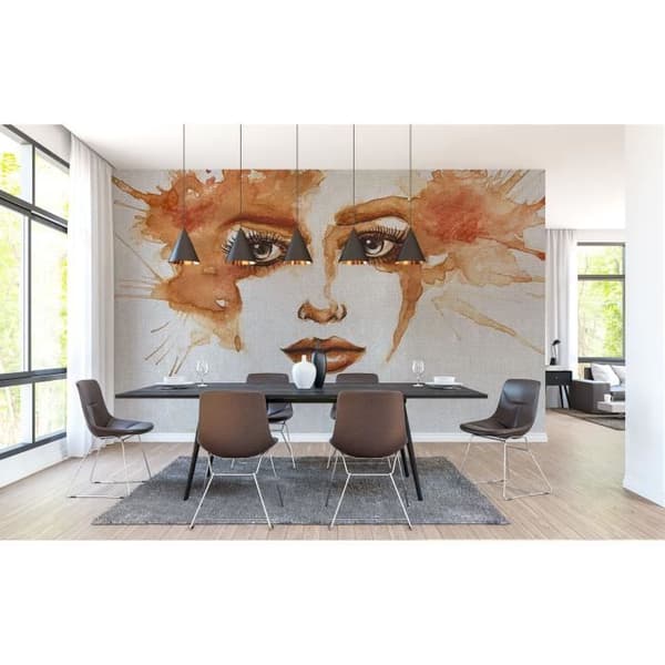 Modern fototapet M1-No.61118 - Tadessi - Digitaltryck - Orange - Vit