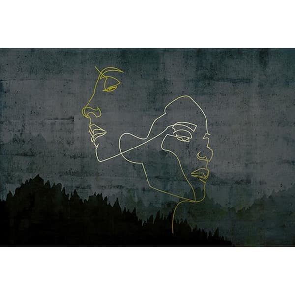 Skogsfototapet M1-No.60151 - Tadessi - Digitaltryck - Gul - Svart - Målning - Modernt - Berg